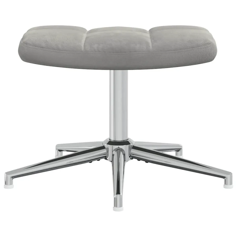 Chaise de relaxation avec tabouret Gris clair Velours - 8