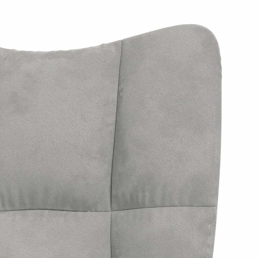 Chaise de relaxation avec tabouret Gris clair Velours - 9