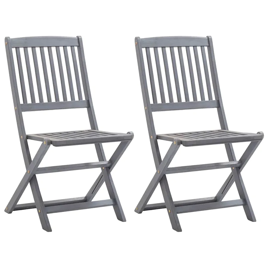 Chaises pliables d'extérieur lot de 2 et coussins Bois d'acacia - 8