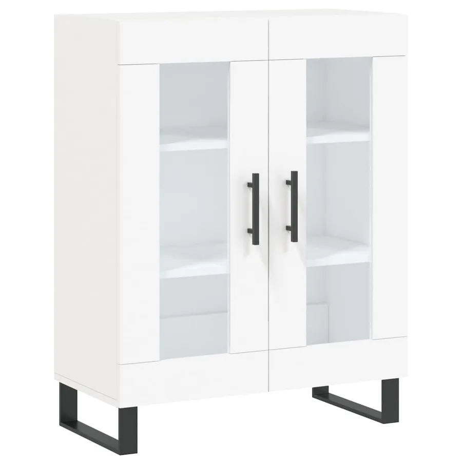Buffet haut Blanc 69,5x34x180 cm Bois d'ingénierie - 7