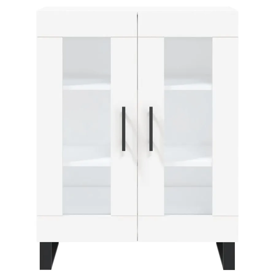 Buffet haut Blanc 69,5x34x180 cm Bois d'ingénierie - 8