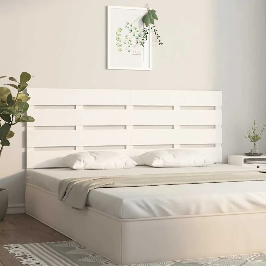 Tête de lit Blanc 180x3x80 cm Bois massif de pin - 3