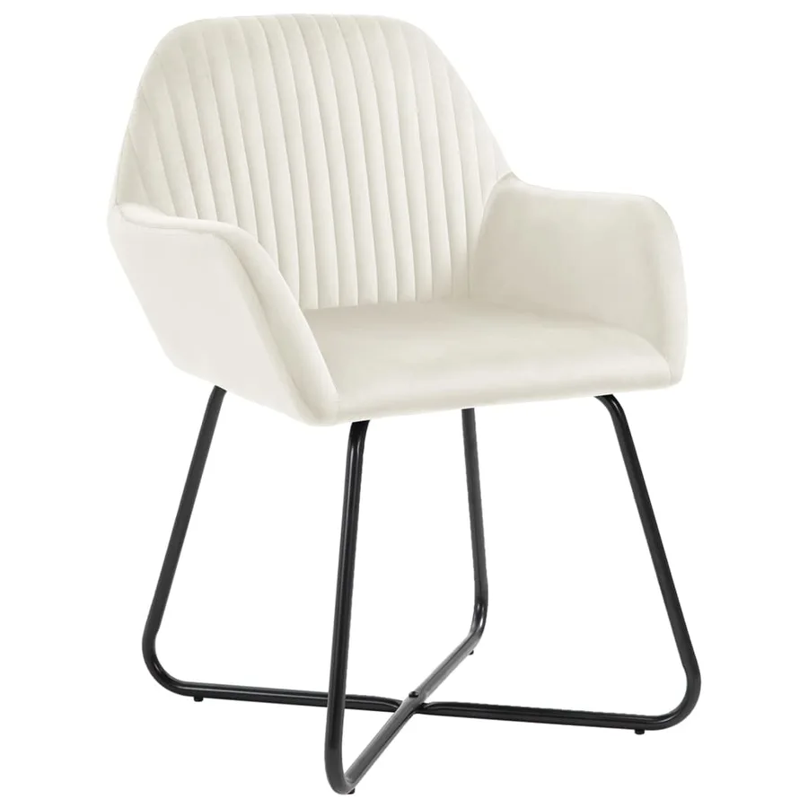 Chaises à manger lot de 6 crème velours - 2