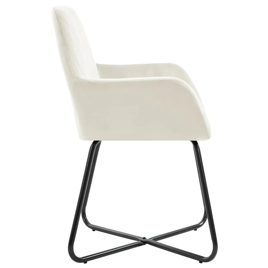 Chaises à manger lot de 6 crème velours - 4