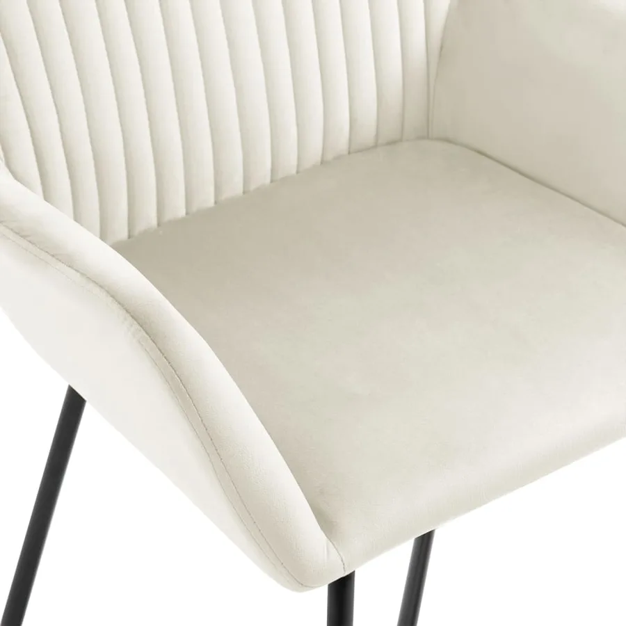 Chaises à manger lot de 6 crème velours - 6