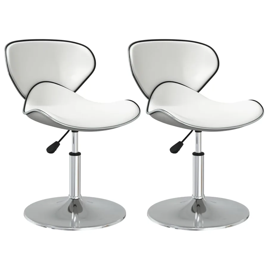 Chaises à manger lot de 2 blanc similicuir - 2