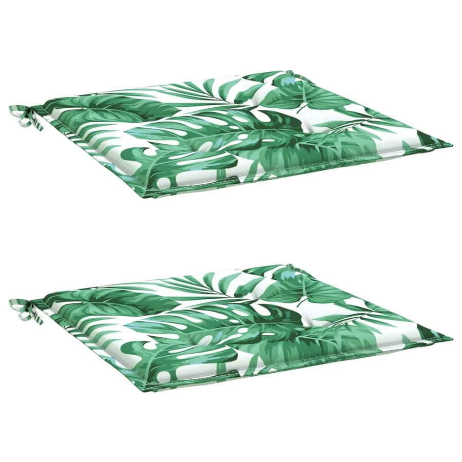 Coussins de chaise lot de 2 motif de feuilles 40x40x4 cm tissu - 3