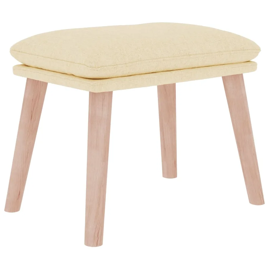 Chaise de relaxation avec repose-pied Crème Tissu - 5
