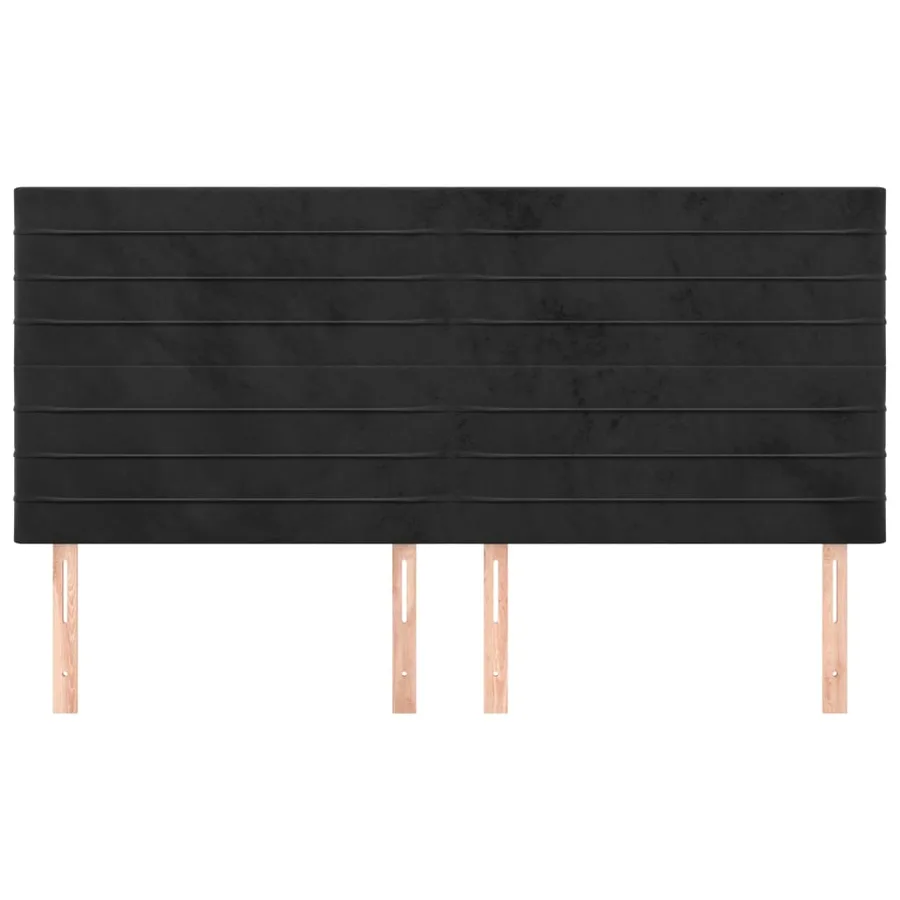 Tête de lit Noir 180x5x118/128 cm Velours - 3
