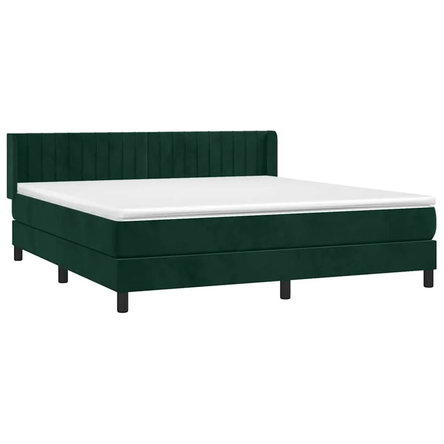 Sommier à lattes de lit et matelas Vert foncé 180x200cm Velours - 3