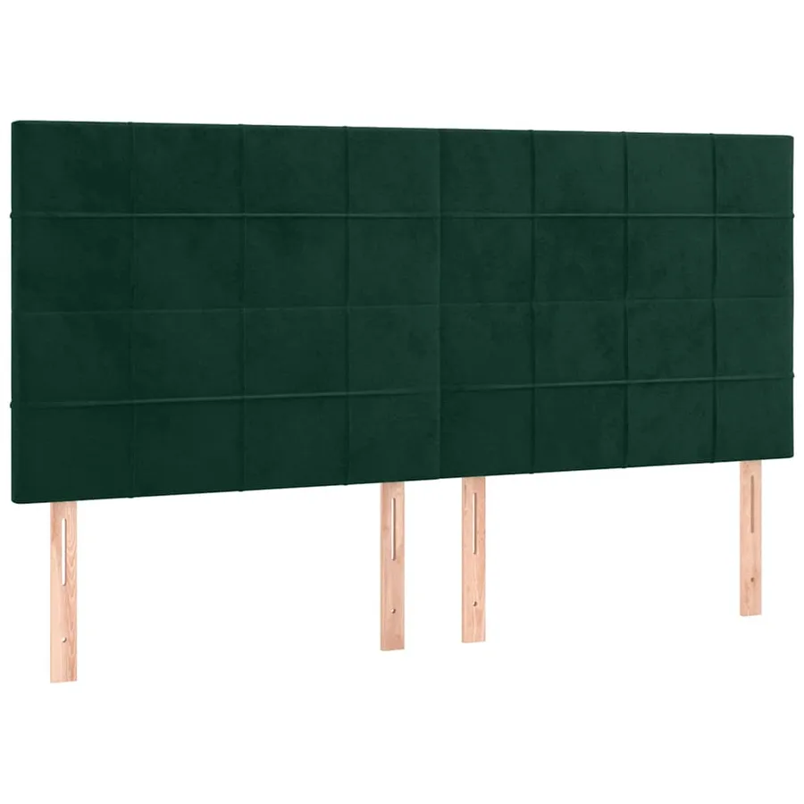 Tête de lit à LED Vert foncé 160x5x118/128 cm Velours - 4