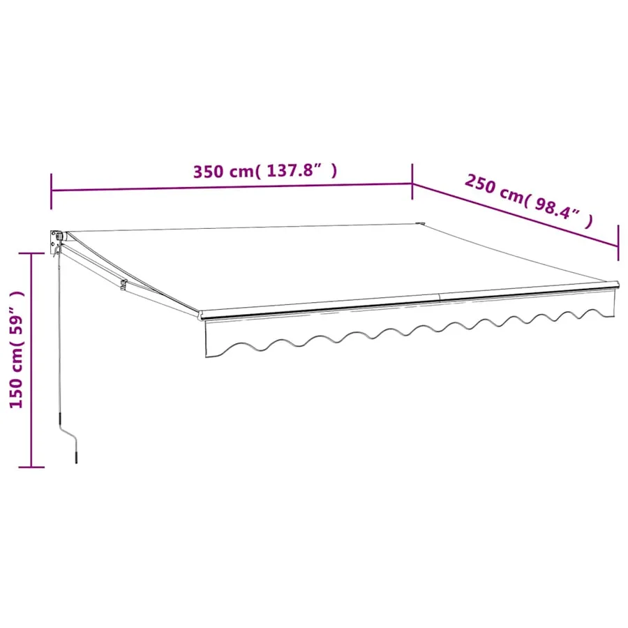 Auvent rétractable automatique crème 3,5x2,5 m - 8