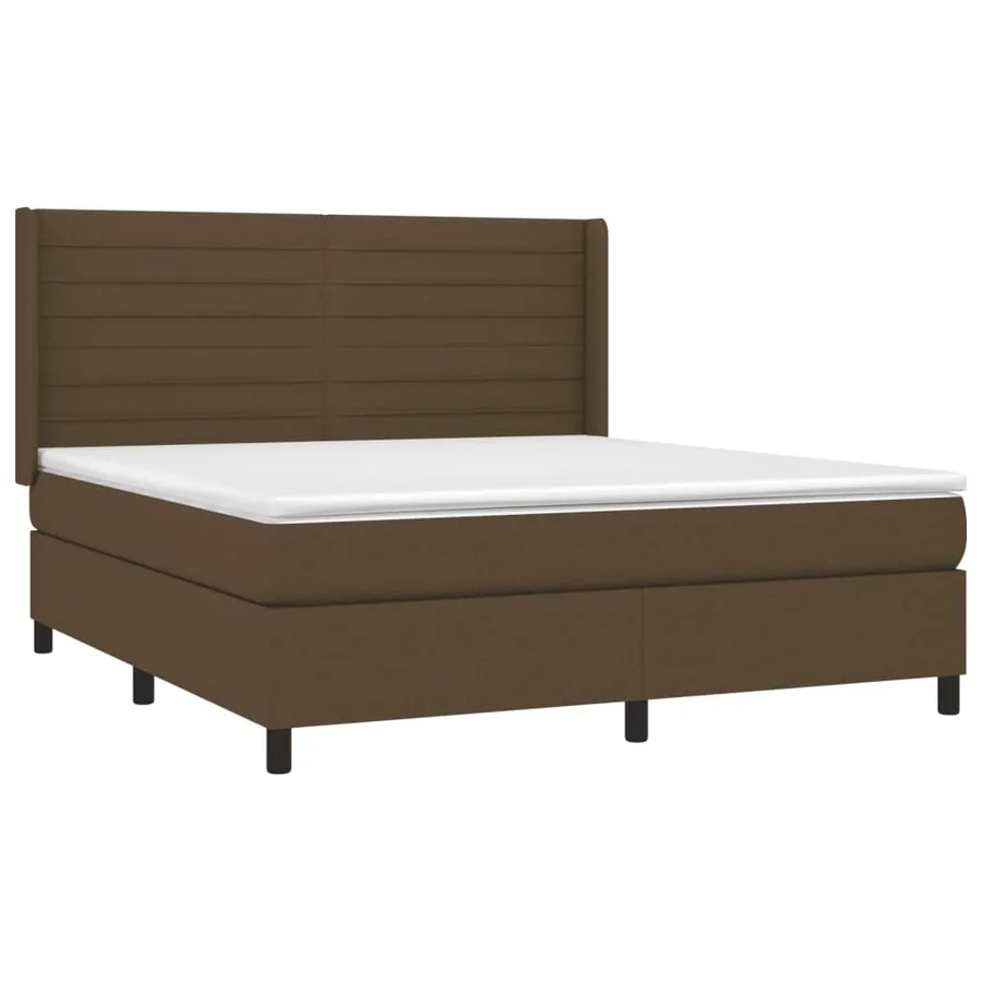 Sommier à lattes de lit avec matelas Marron foncé 180x200 cm - 3