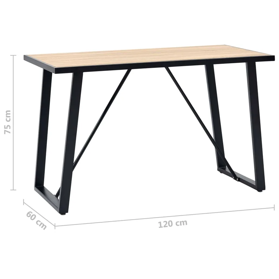 Table de salle à manger Chêne 120x60x75 cm MDF - 6