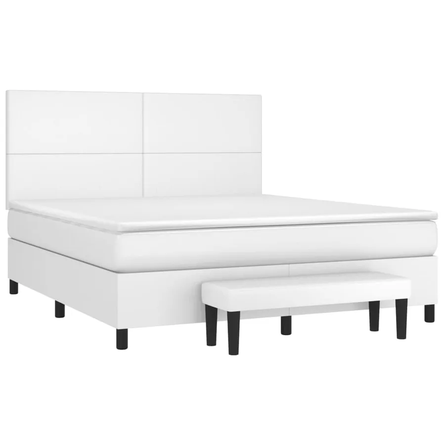 Sommier à lattes de lit avec matelas Blanc 180x200cm Similicuir - 3