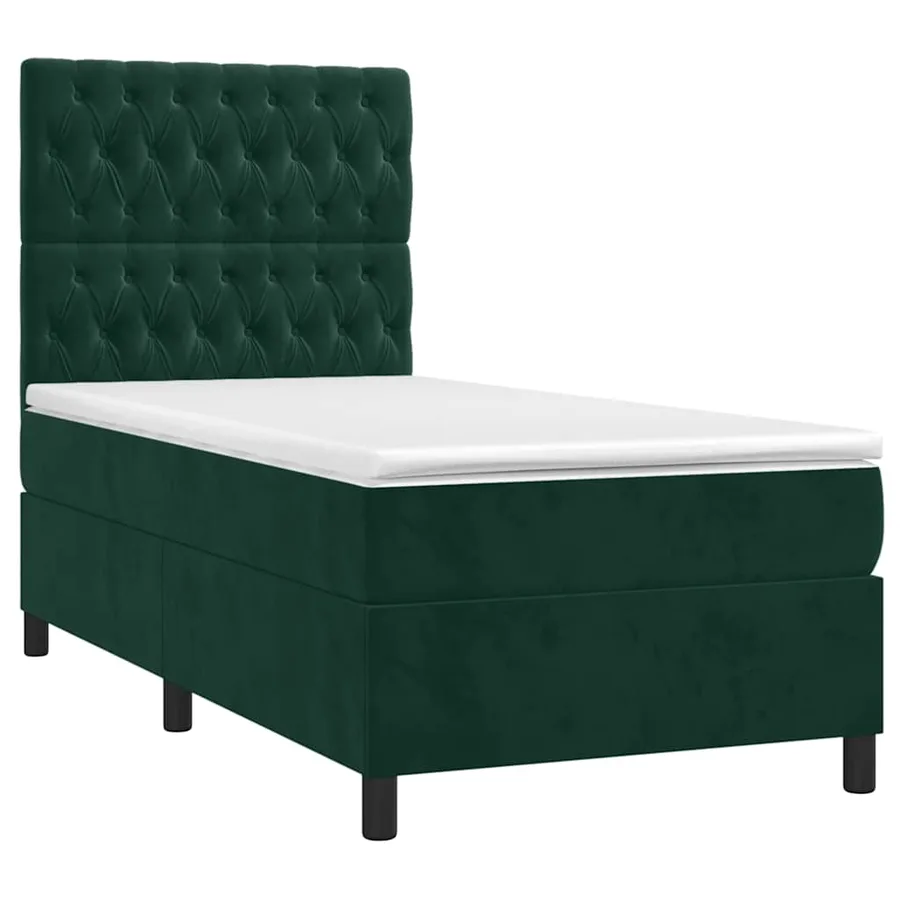 Sommier à lattes de lit avec matelas Vert foncé 100x200 cm - 3
