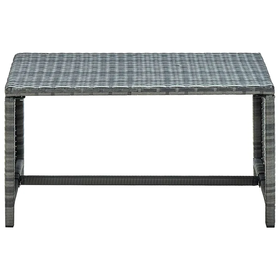 Table basse Anthracite 70x40x38 cm Résine tressée - 2