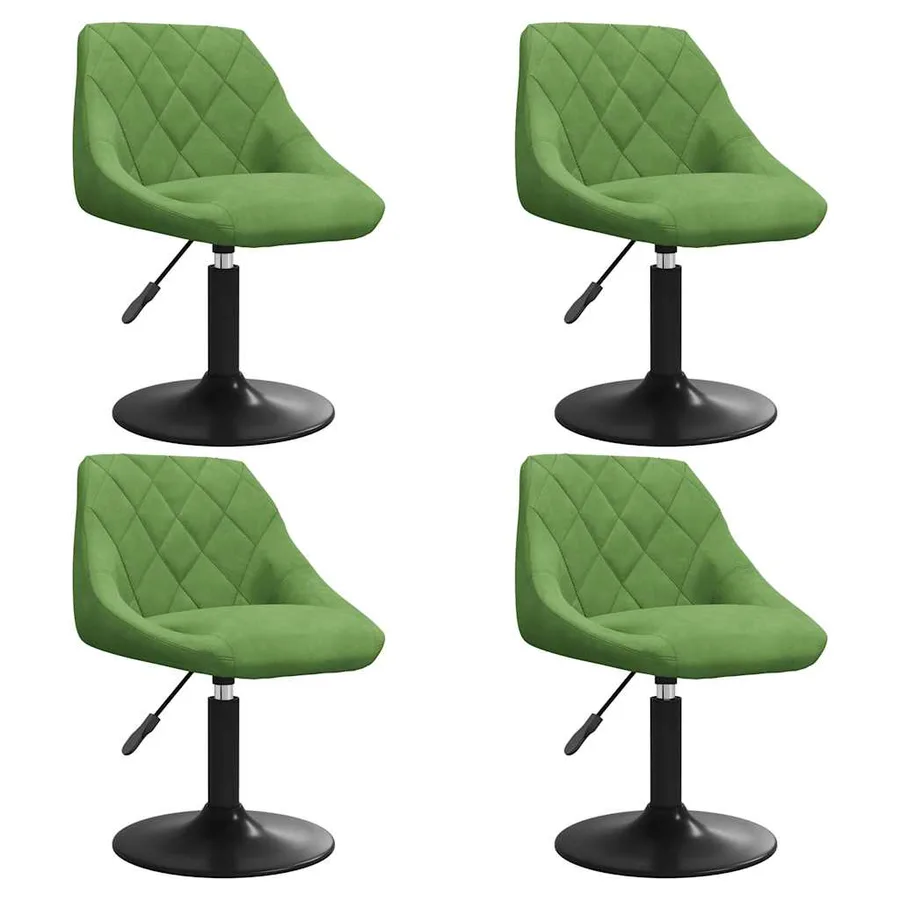 Chaises pivotantes à manger lot de 4 vert clair velours - 2