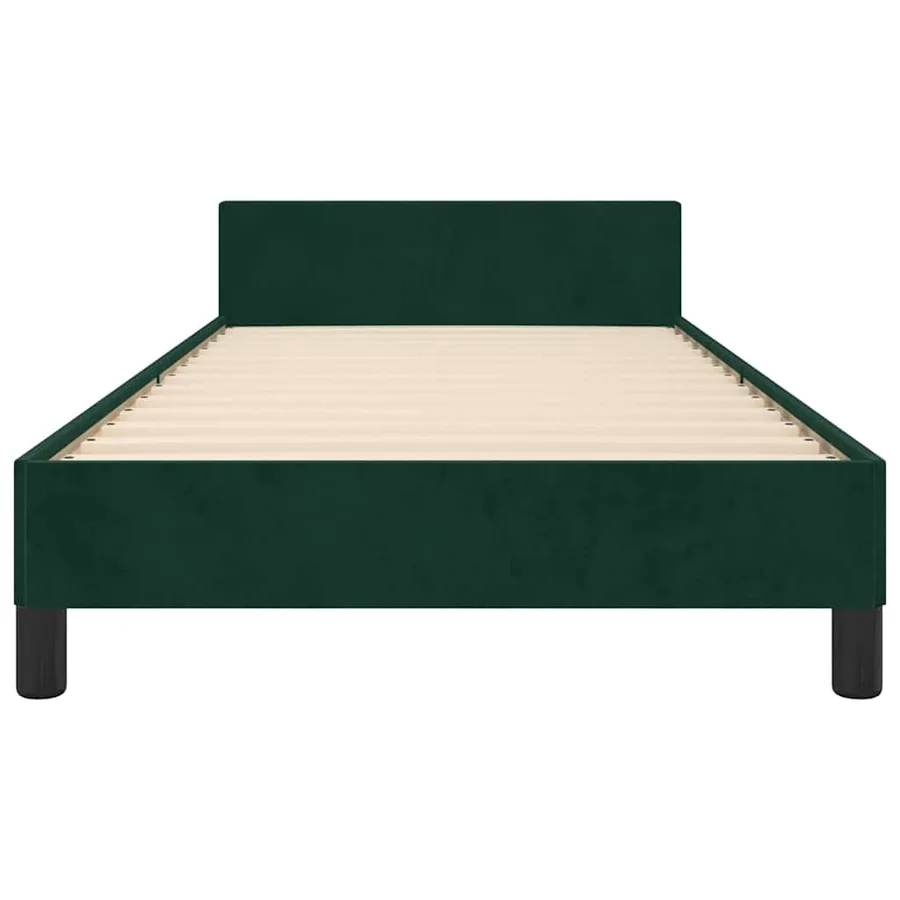 Cadre de lit sans matelas vert foncé 80x200 cm velours - 6