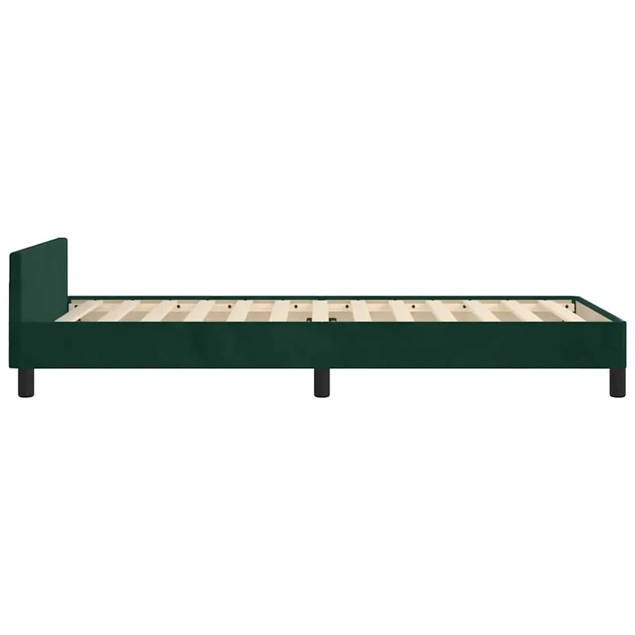 Cadre de lit sans matelas vert foncé 80x200 cm velours - 8