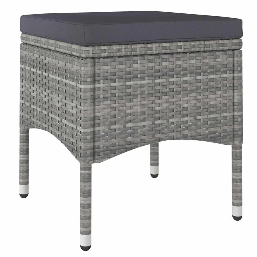 Ensemble de bistro jardin 5pcs Résine tressée verre trempé Gris - 5