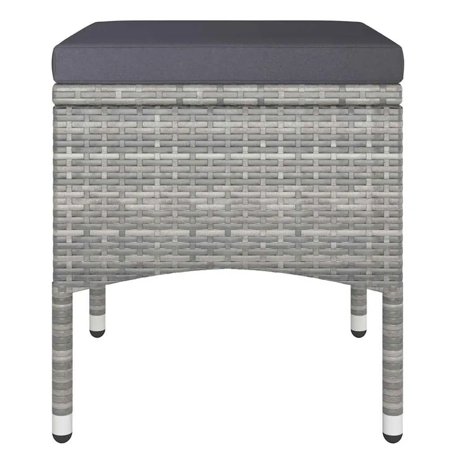 Ensemble de bistro jardin 5pcs Résine tressée verre trempé Gris - 6
