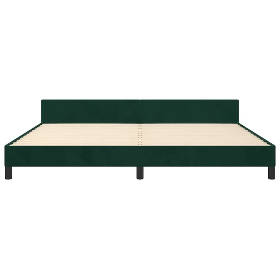 Cadre de lit sans matelas vert foncé 200x200 cm velours - 6