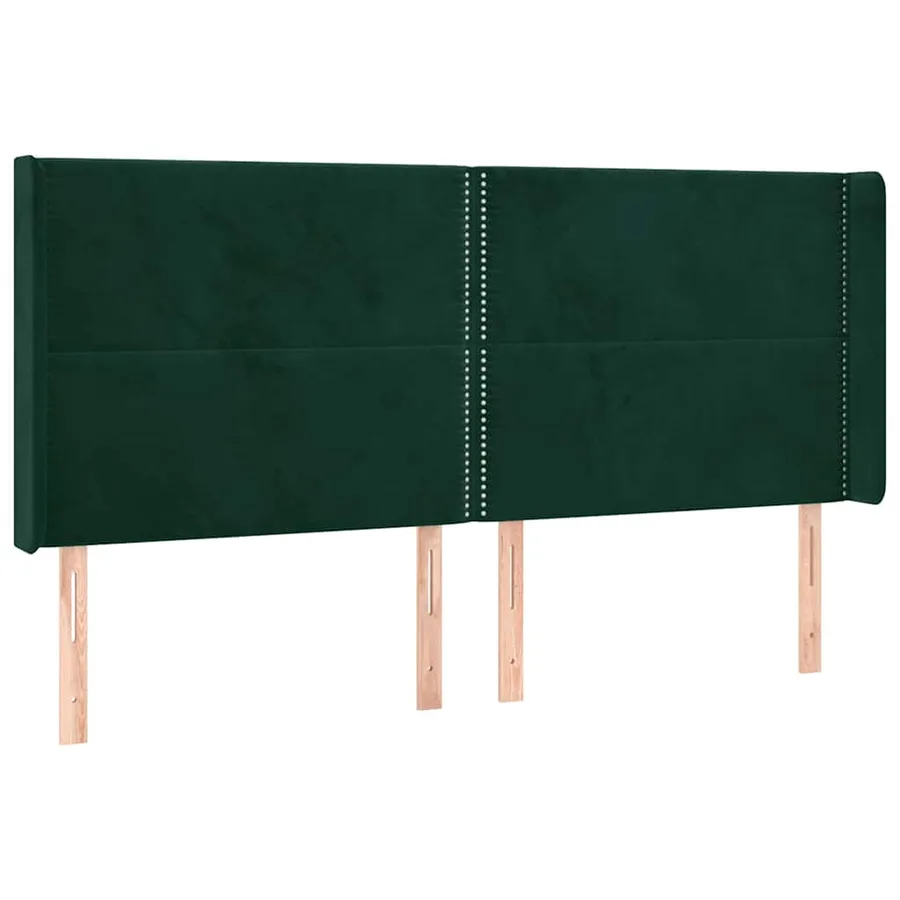 Tête de lit à LED Vert foncé 203x16x118/128 cm Velours - 3