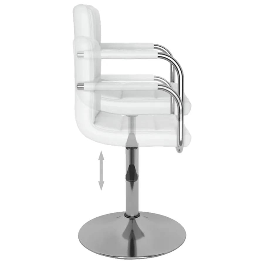 Chaises pivotantes à manger lot de 6 blanc similicuir - 5