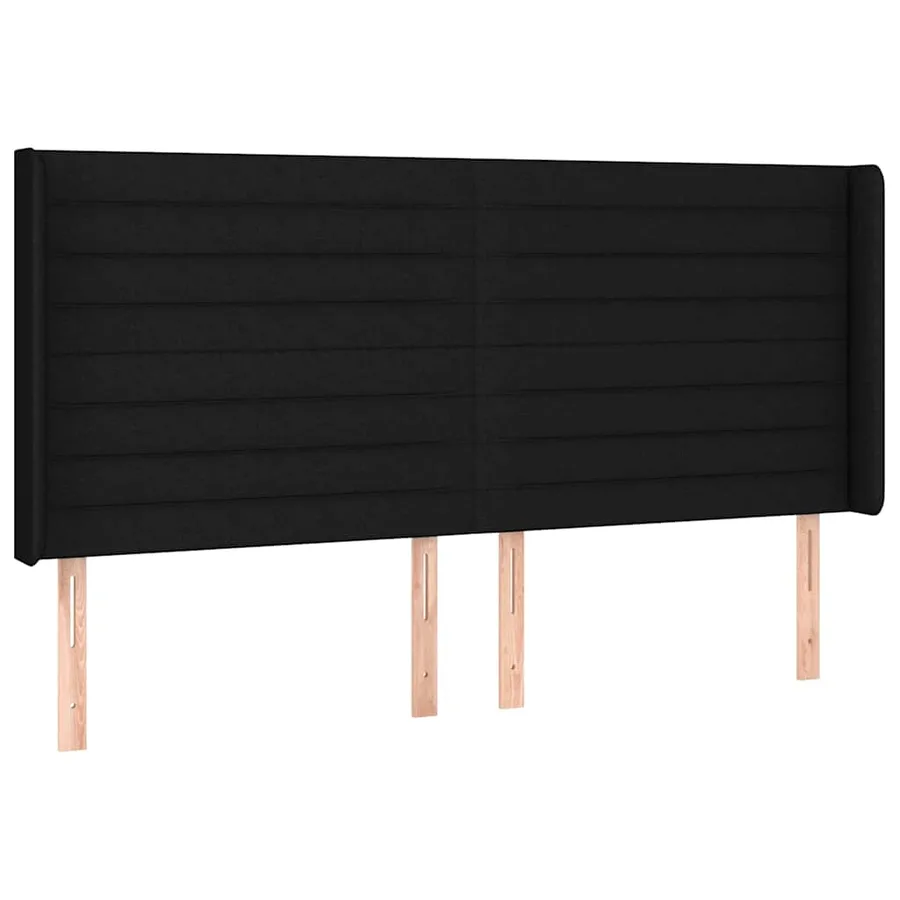 Sommier à lattes de lit matelas et LED Noir 180x200 cm Tissu - 7
