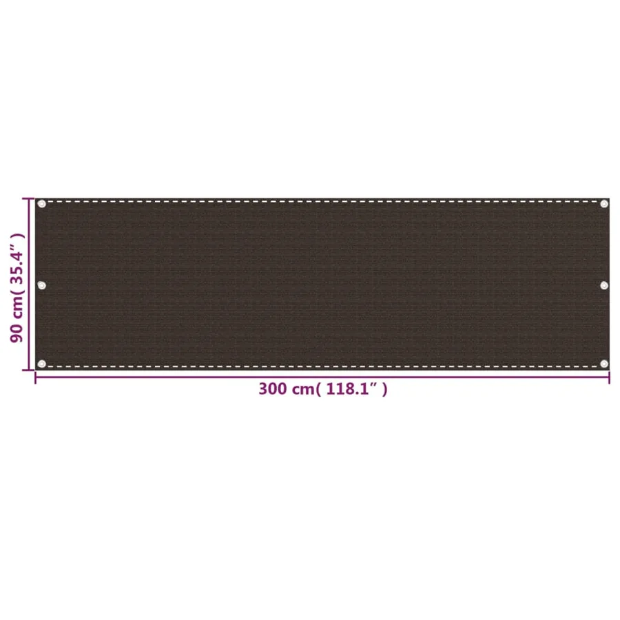 Écran de balcon Marron 90x300 cm PEHD - 5
