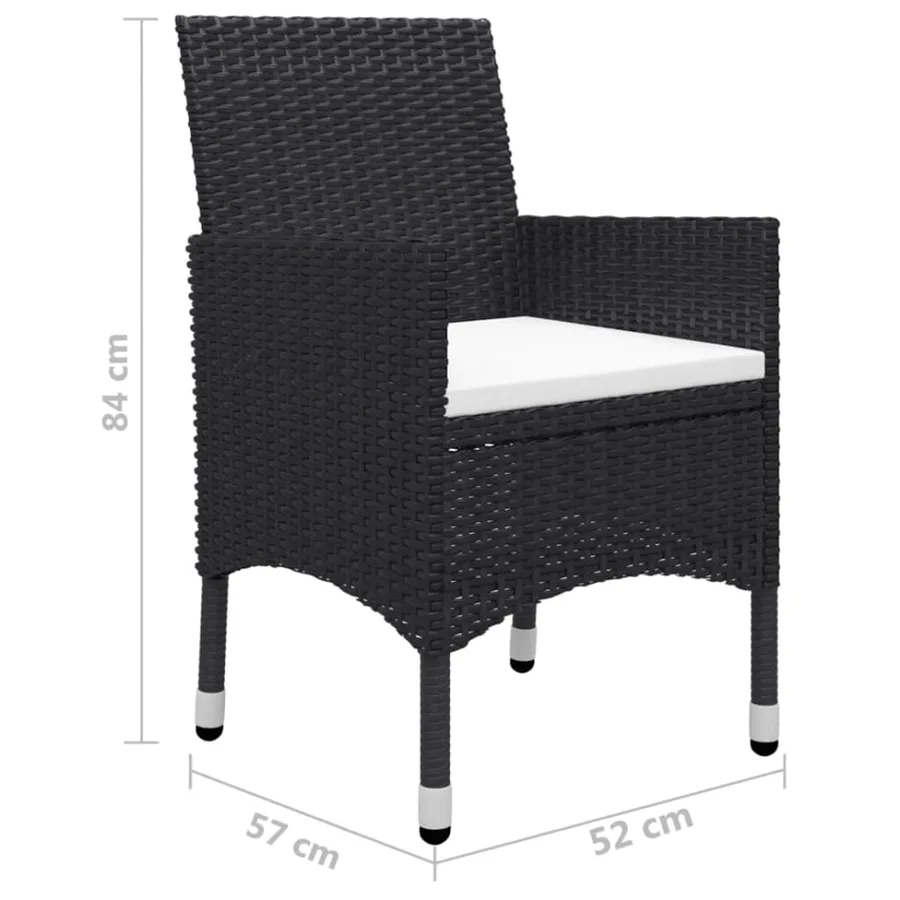 Ensemble à manger de jardin 5 pcs Noir - 15