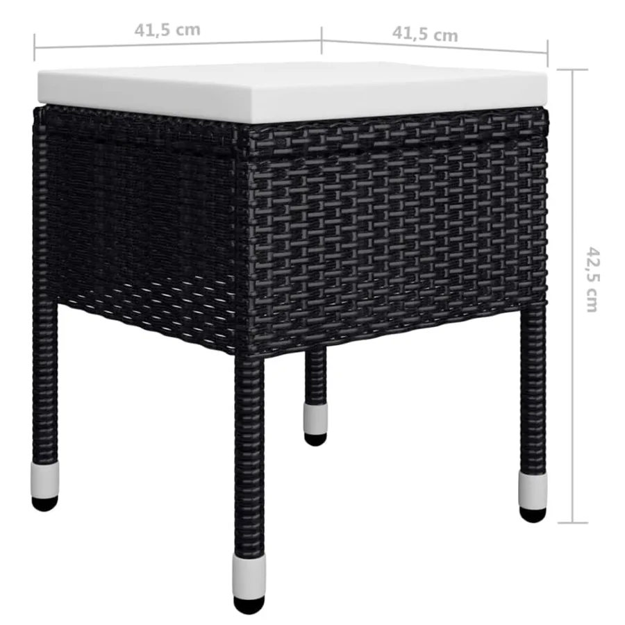Ensemble à manger de jardin 5 pcs Noir - 16