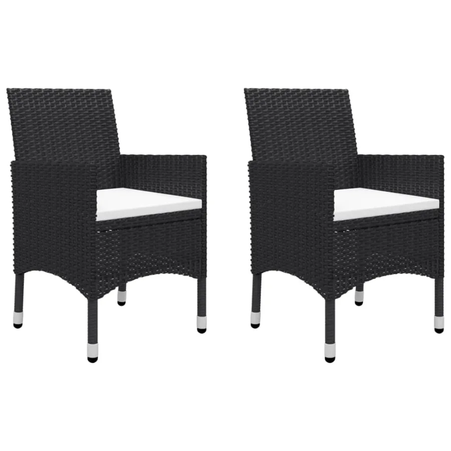 Ensemble à manger de jardin 5 pcs Noir - 5