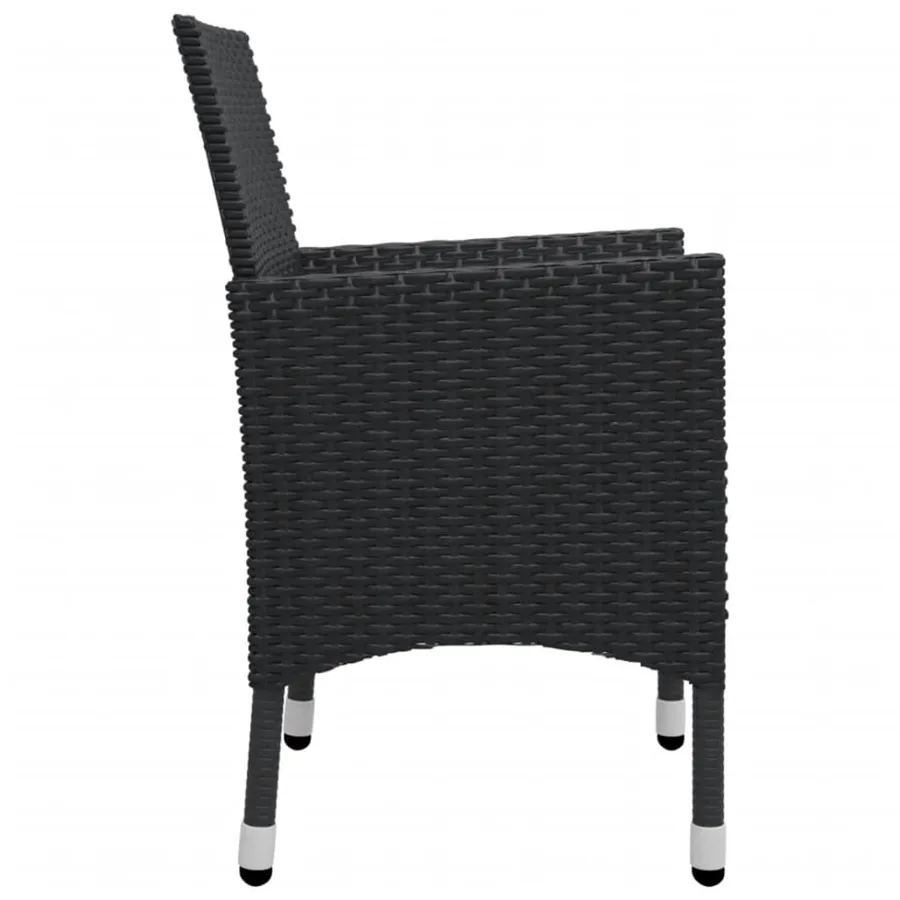 Ensemble à manger de jardin 5 pcs Noir - 8