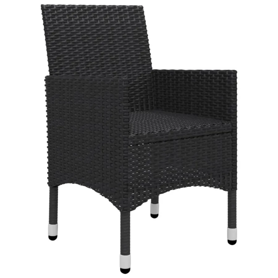 Ensemble à manger de jardin 5 pcs Noir - 9