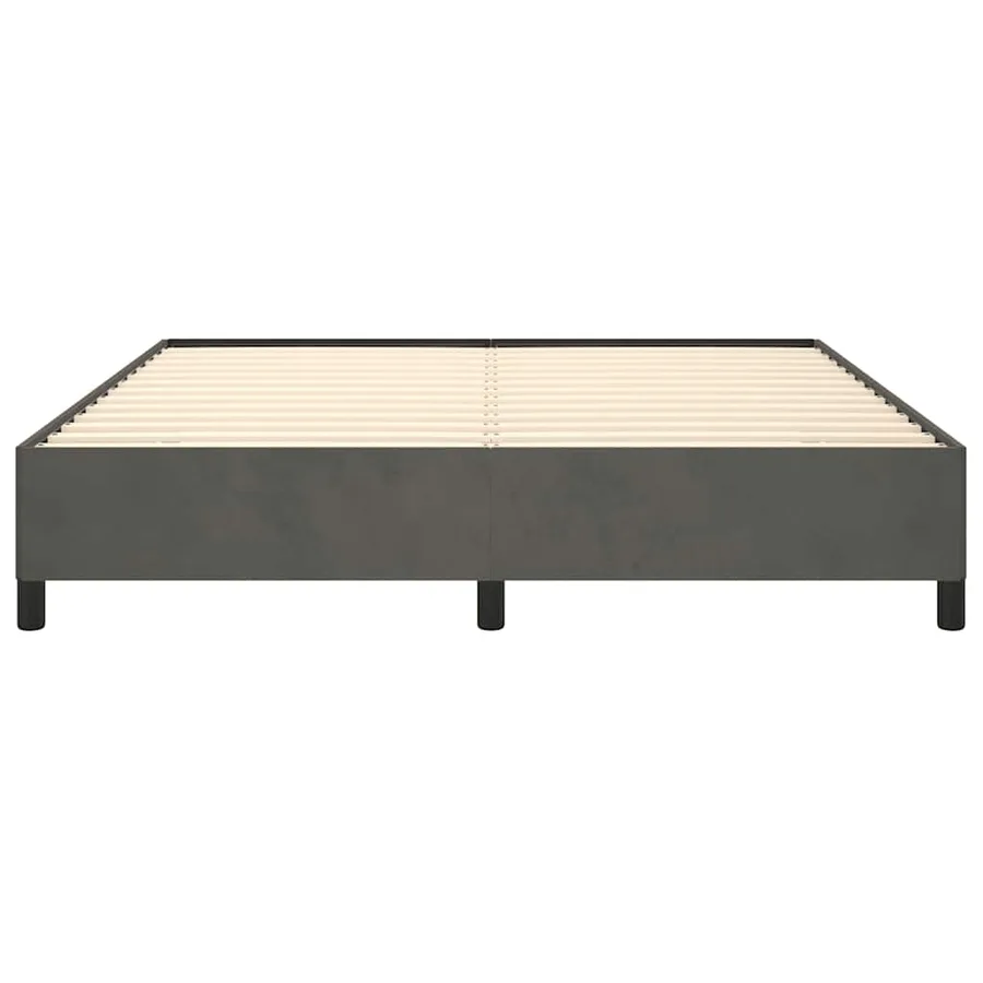 Cadre de lit gris foncé 193x203 cm velours - 6
