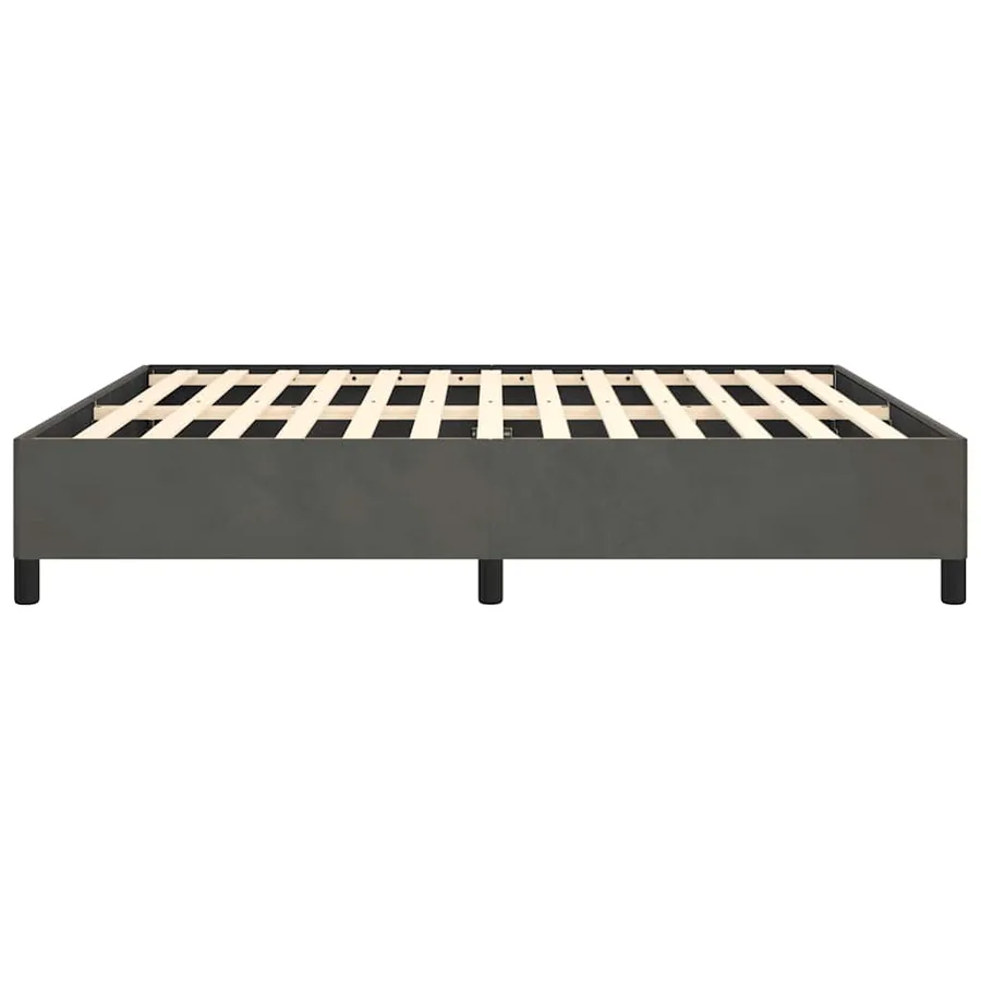 Cadre de lit gris foncé 193x203 cm velours - 7