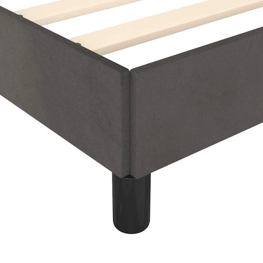 Cadre de lit gris foncé 193x203 cm velours - 8