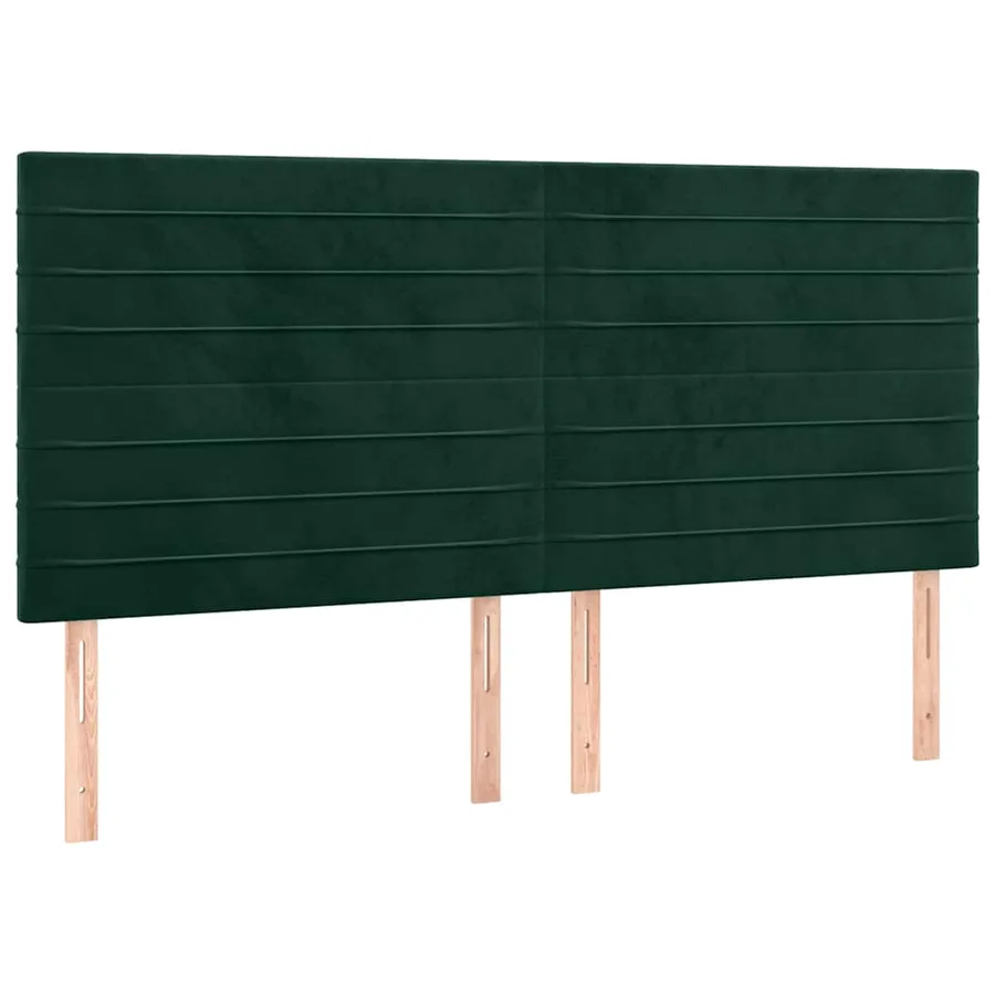 Tête de lit Vert foncé 160x5x118/128 cm Velours - 2