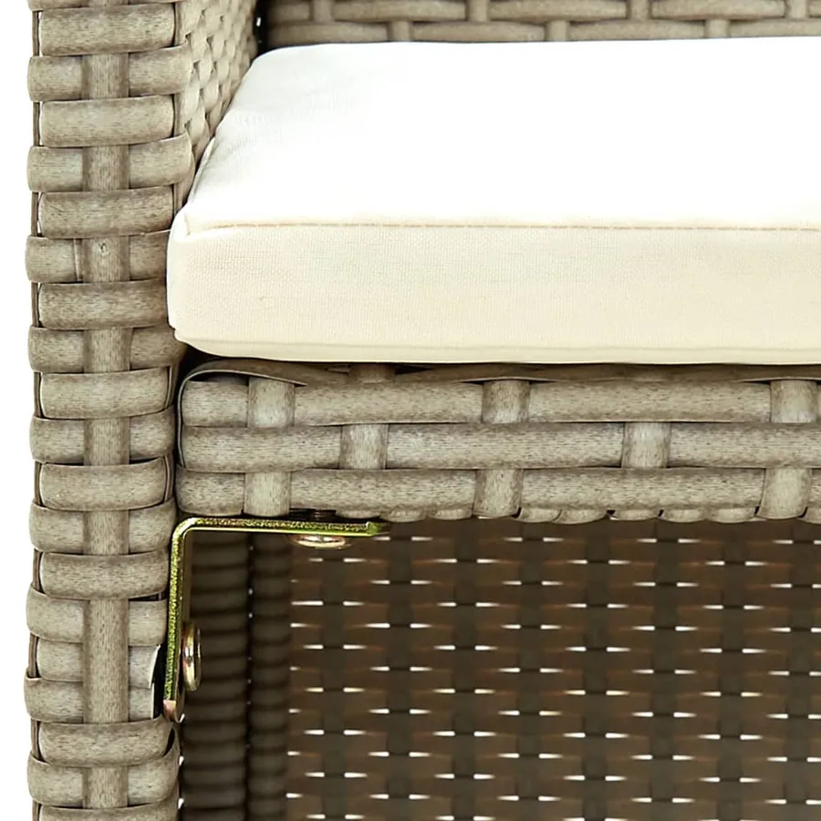 Canapé de jardin à 2 places avec coussins Beige Résine tressée - 3