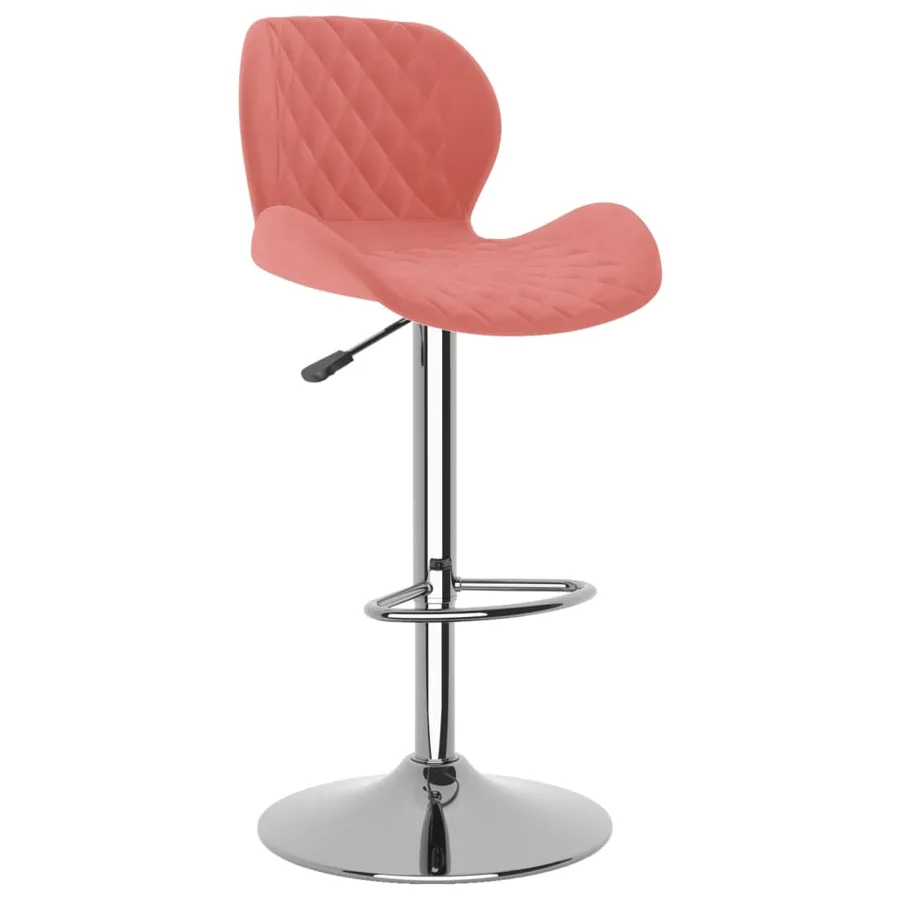 Tabourets de bar lot de 2 rose velours - 3