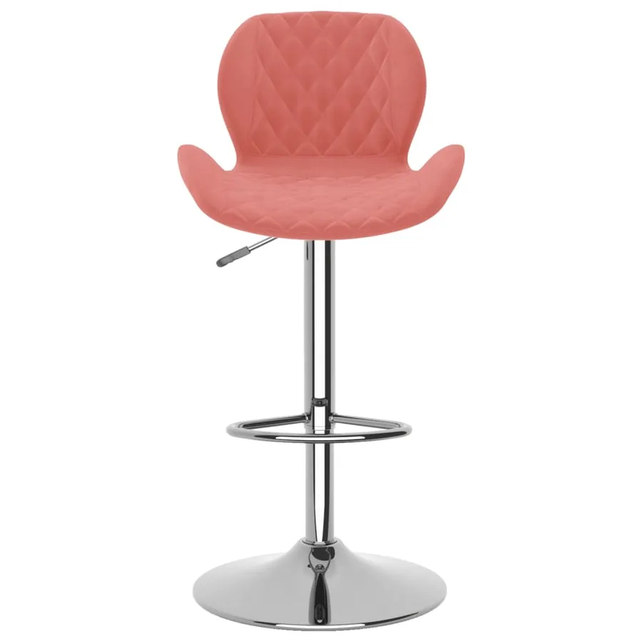 Tabourets de bar lot de 2 rose velours - 4