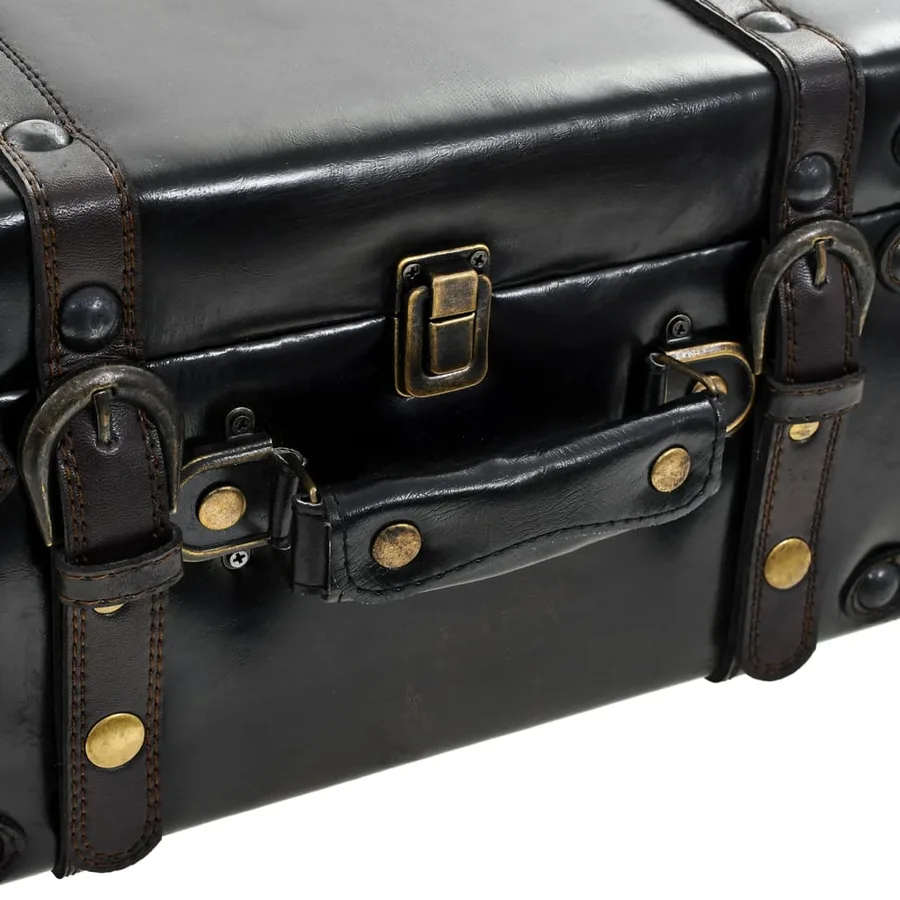 Banc de rangement 110 cm noir similicuir - 9