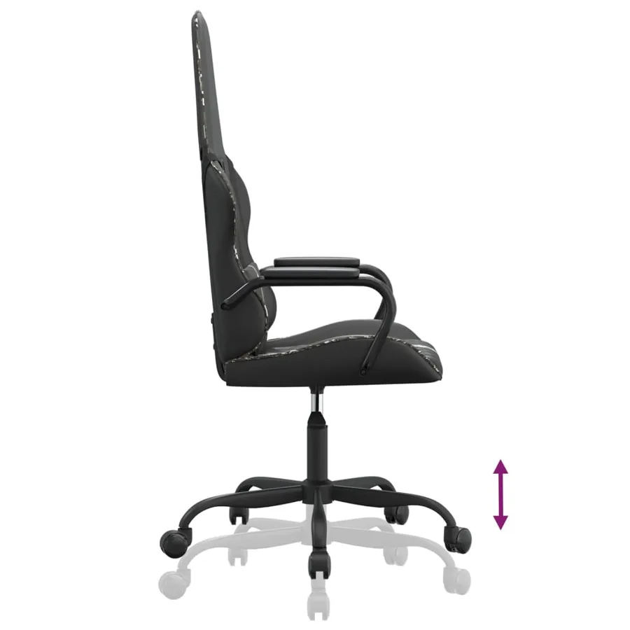 Chaise de jeu Noir et camouflage Similicuir - 6