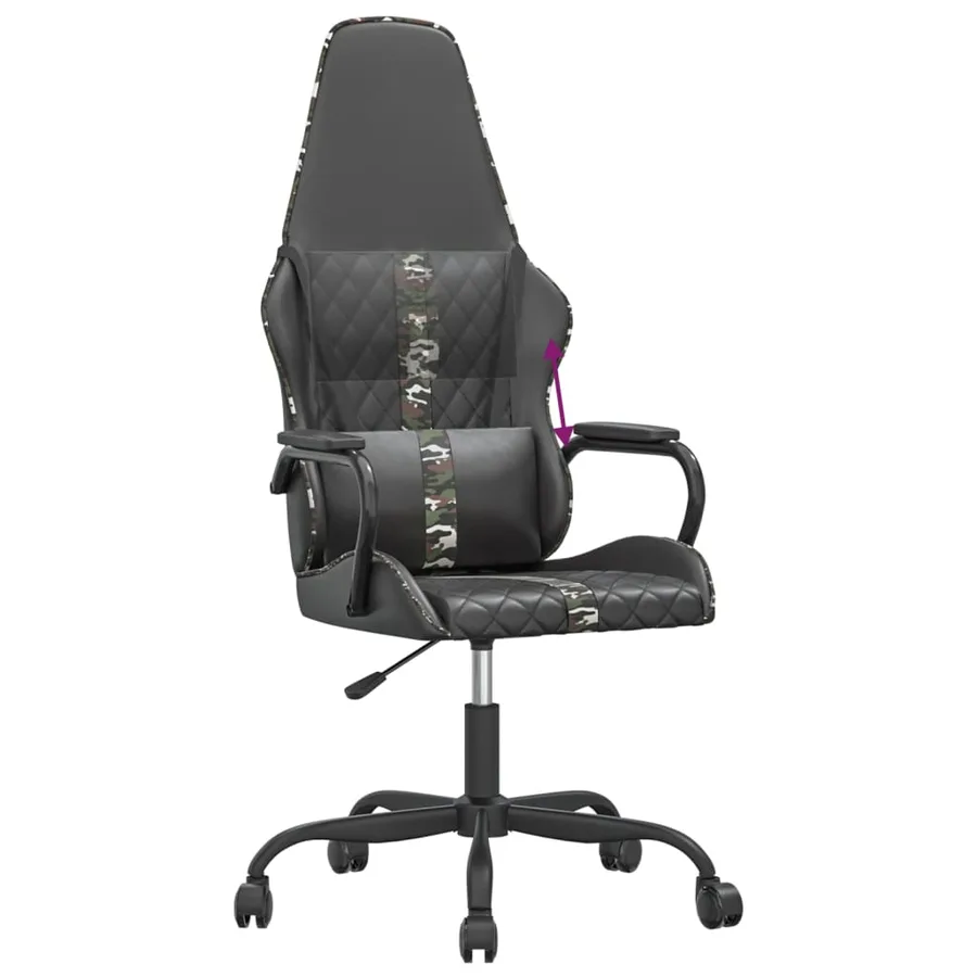 Chaise de jeu Noir et camouflage Similicuir - 7