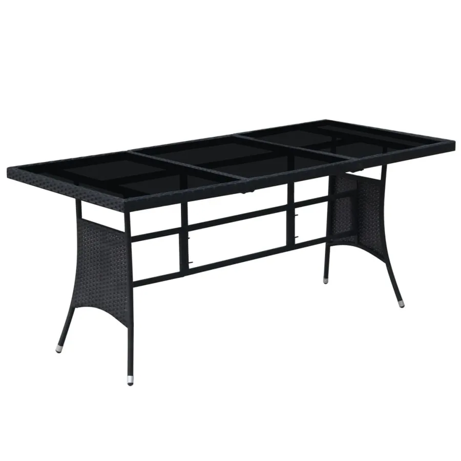 Ensemble à manger d'extérieur 9pcs coussins résine tressée noir - 5