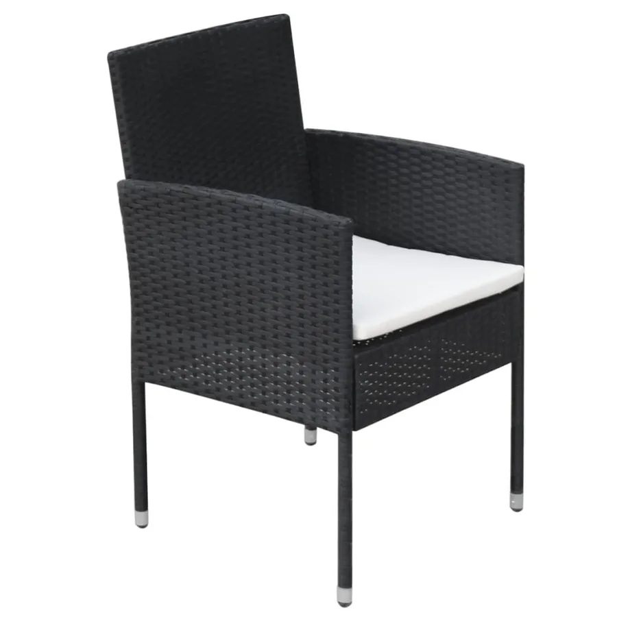 Ensemble à manger d'extérieur 9pcs coussins résine tressée noir - 6
