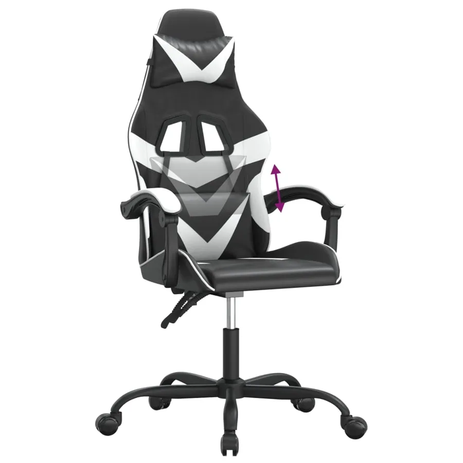 Chaise de jeu Noir et blanc Similicuir - 7