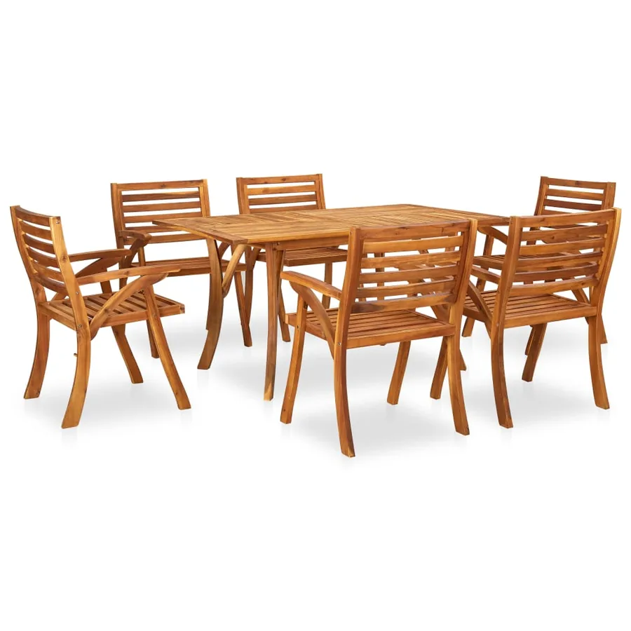 Ensemble de salle à manger de jardin 7 pièces 150 x 90 cm Bois d'acacia massif